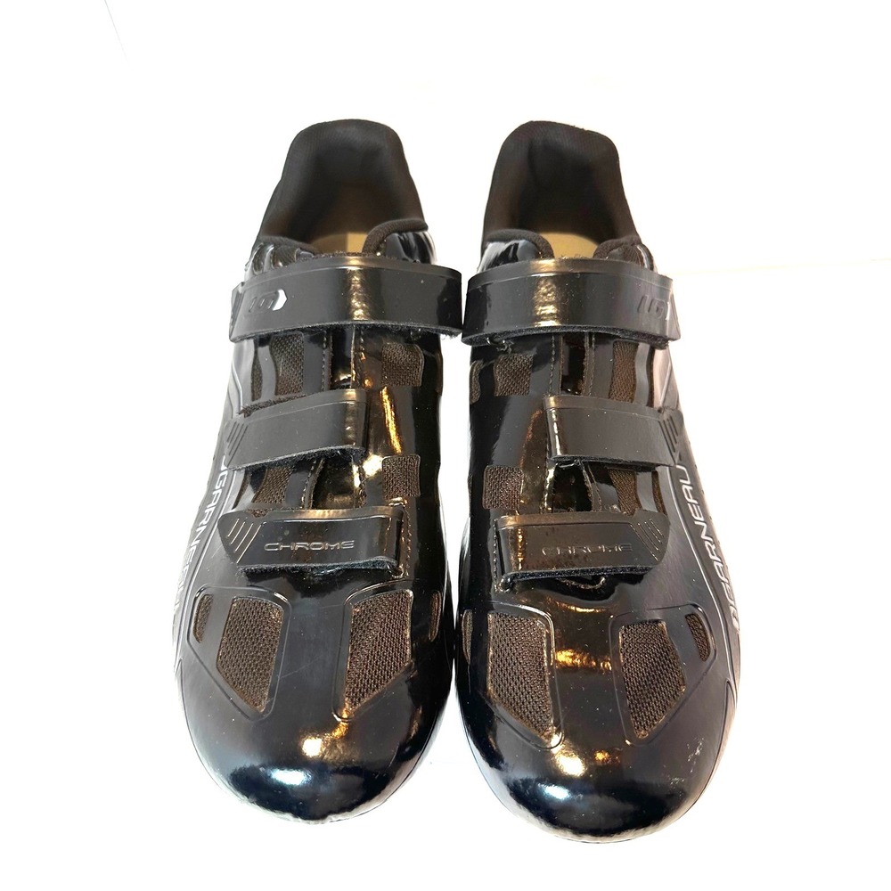 Louis Garneau Chrome Men Black Road Cycling Shoes HRS-80 Triple Strap Sz 14-14.5